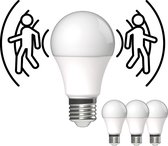 Proventa® Sensor LED Lamp E27 met bewegingssensor & Nachtsensor - Warm wit - 3 lampen
