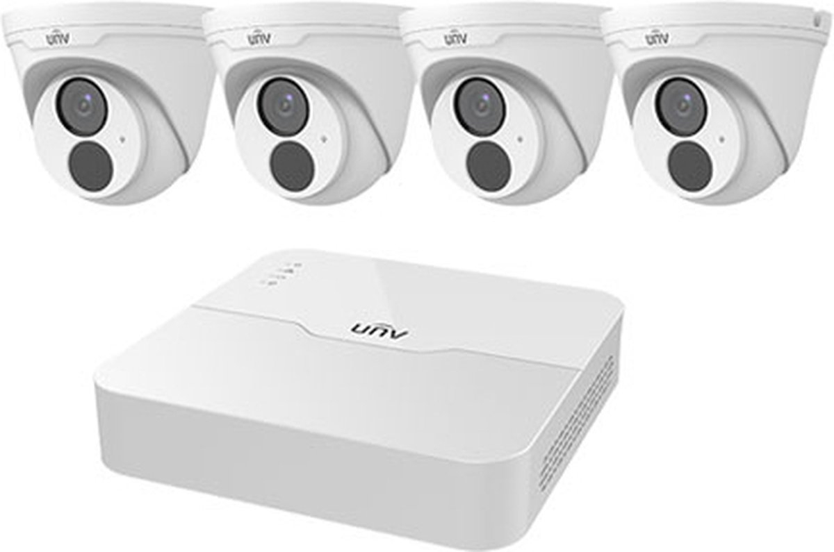 UNV Lite series Kit met recorder en 4 camera's - Beveiligingscamera set - beveiliging - camerasystemen