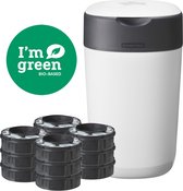 Bol.com Tommee Tippee Milieuvriendelijke Twist & Click Luieremmer - met 12 Navulcassettes - Wit aanbieding