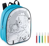 Luxe rugtas jongens en meisjes - rugzak kinderen - schooltas - tekenen & kleuren - inclusief 5 kleurtjes