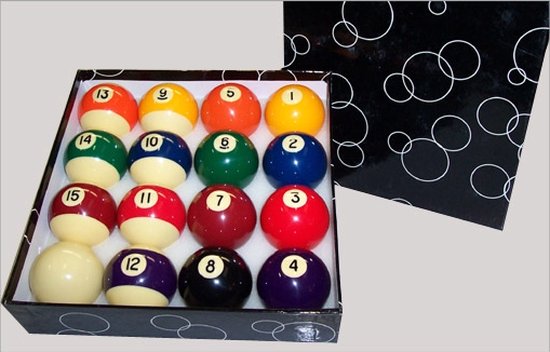 Foto: Set aa klasse poolballen set 57 2mm fenolhars gepolijste pool ballen