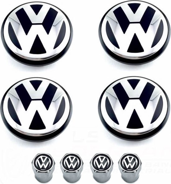 Naafdoppen 76 mm voor Volkswagen met 4 ventieldopjes - centercaps -  naafkappen -... | bol.com