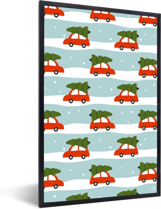 Cadre photo avec affiche - Noël - Sapin de Noël - Motif - 40x60 cm - Cadre pour affiche - Décoration de Noël - Décorations de Noël - Décoration de Noël Salon - Décorations de Noël - Décoration de Noël pour l'intérieur - Noël