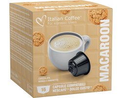 Italian Coffee - Macaron (Witte chocolade en Amaretto)  - 16x stuks - Dolce Gusto compatibel