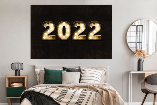 Affiche nieuw An - Fête - 2022 - 180x120 cm XXL - Décoration de Noël - Décoration de Décorations de Noël - Décoration de Noël Salon