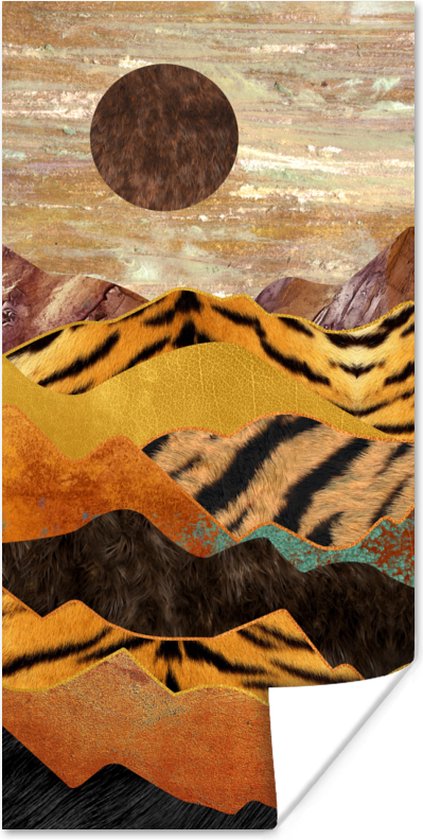 Poster Tijgerprint - Marmer - Goud - 20x40 cm