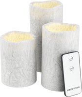 LED kaarsen lava - set van 3 - diverse hoogtes - sfeerverlichting - werkt op batterij - wax - kerst