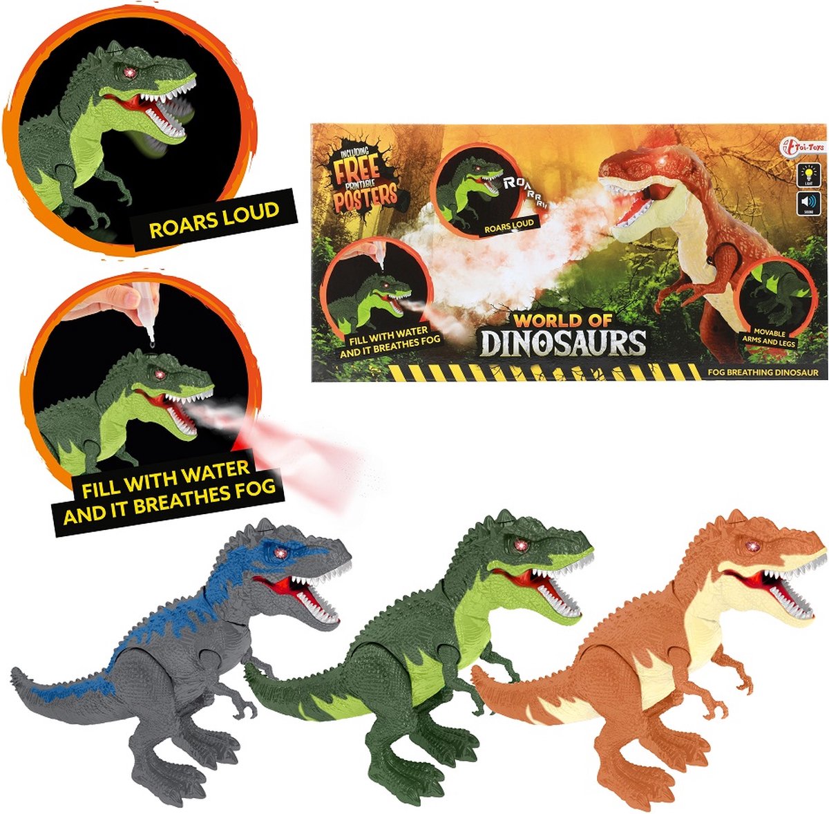 Tyrannosaurus Rex 43CM - avec son et lumières dino - speelgoed
