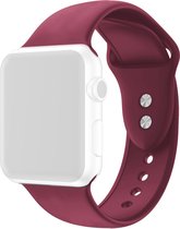 By Qubix Siliconen sportbandje - Bordeaux - Dubbele druksluiting - Geschikt voor Apple Watch 38mm - 40mm - 41mm - Compatible Apple watch bandje -