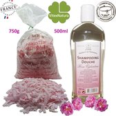 Marseille shampoo & douche gel 1x500ml | Zeepvlokken 750g | frisse rozengeur | Le Serail