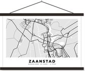 Porte-affiche avec affiche - Affiche scolaire - Plan de la ville - Zaanstad - Nederland - 60x40 cm - Lattes noires