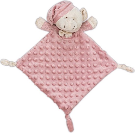 Interbaby Knuffeldoekje Beer 28 X 17 Cm Polyester Zachtroze — afbeelding 2