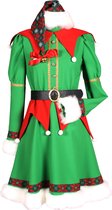Kerst Elf Twinkle Dames - Kerstelf Dames - Groen/Rood - Maat L