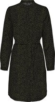 Vero Moda VMISA 7/8 BLK SHIRT DRESS WVN GA BF Dames Jurk  - Maat M