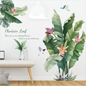 Muursticker Plant bloemen - Plant flowers - Bananenblad - Kinderkamer  - Muurdecoratie - Wandsticker - Sticker Voor Kinderen 30×90CM*2 4