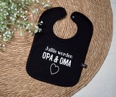 Slab zwart met tekst jullie worden opa en oma.