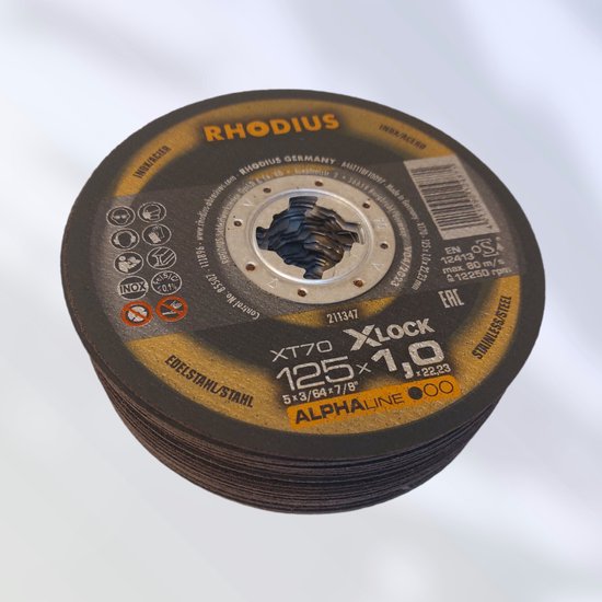 RHODIUS Slijpschijven - Voor metaal - 25 stuks - 125 x 1,0 x 22,23 - Rhodius