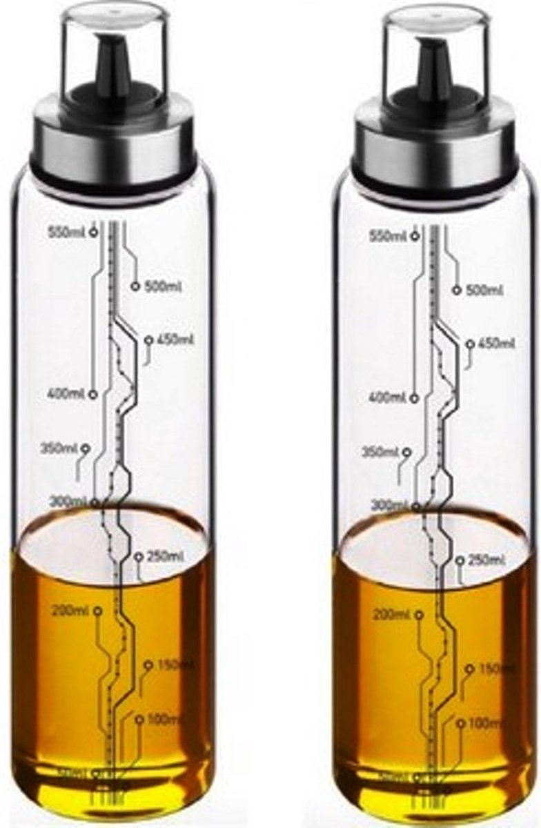Set Bouteille d'huile en Verres et bouteille de vinaigre avec support — free download