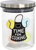Gerimport Voorraadpot Time For Cooking 650 Ml Glas Transparant