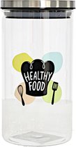 Gerimport Voorraadpot Healthy Food 900 Ml Glas Transparant