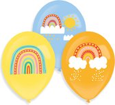 Amscan Ballonnen Retro Rainbow 27,5 Cm Latex Oranje 6 Stuks