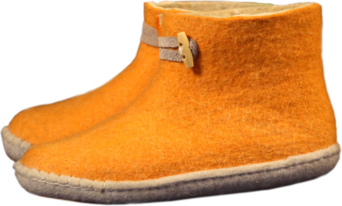 Vilten damesslof High Boots yellow Colour:Geel/Ecru Size:38