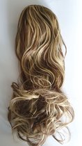 Clip in Haarband met haar haarstuk lang slag bruin licht goud blond mix