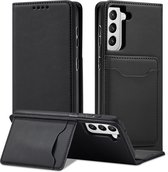 Samsung Galaxy S21 PU Leren Bookcase | Lederen Wallet Case | Telefoonhoesje | Pasjeshouder | Zwart