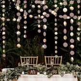 Christmas / Kerst - Glimmend Champagne Goud / Glitter - Cirkel / Rond - Guirlande - Vlaggenlijn - Slinger - Vlag | Huwelijk - Geboorte - Feest - Verjaardag - Jubileum - Bruiloft - Babyshower - Event - Wedding - Birthday - Veranda - Decoratie