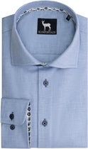 GENTS | Blumfontain Overhemd Heren Volwassenen flanel lichtblauw Maat 3XL 47/48