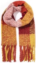 Warme Sjaal met Ruit - 190x50 cm - Geel en Rood