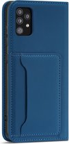 Samsung Galaxy A71 PU Leren Bookcase | Lederen Wallet Case | Telefoonhoesje | Pasjeshouder | Blauw