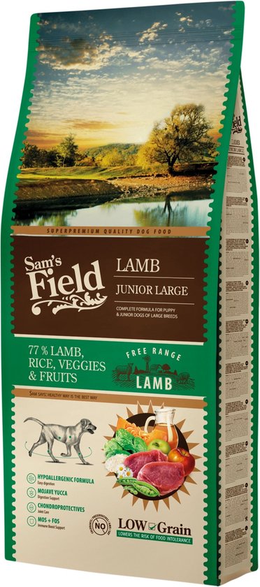 Sam's Field Junior Large Lam - Hondenvoer - 13 kg