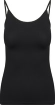 RJ Bodywear Pure Color dames spaghetti top (1-pack) - hemdje met smalle verstelbare bandjes - zwart -  Maat: XXL