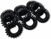 Spiraal "Telefoonkabel" Haarelastiek - 9-Pack - Zwart