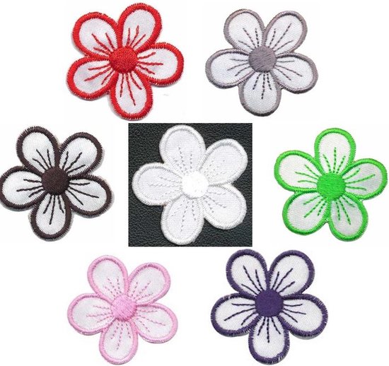 Patch bloemen – 4 cm – patch set 7 stuks – opnaaibare stof applicatie – opnaaibaar