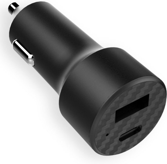iMoshion Autolader Snellader USB C / USB A 20 Watt - Universele Auto oplader Geschikt voor - Zwart