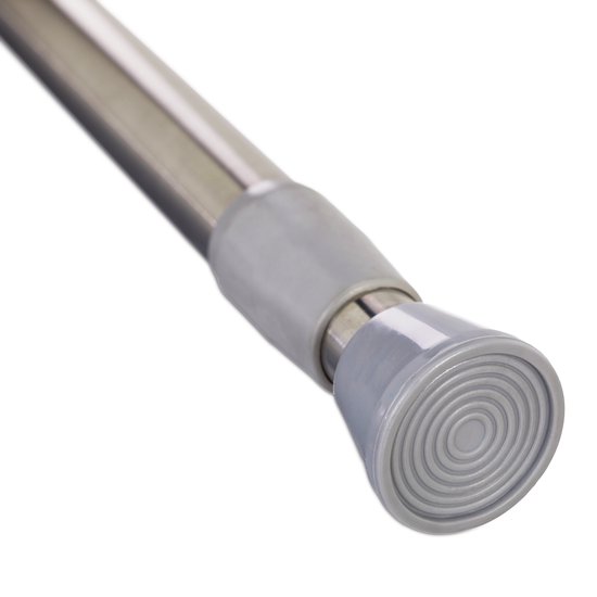 MEISENBERG 2 stuks Douchegordijnstang, Gordijnroede Zonder Boren 90-160 cm, Telescopische Metalen Stang, Uitschuifbare Spanstang voor Badkamer, Garderobe, Keuken - 25 mm, Wit, Roestvrij Staal