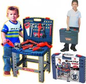 Ariko XL Werkbank voor kinderen – speelgoed – met werkende boormachine - in handige meeneem koffer - met accessoires - 67 delig - 70cm hoog - Inclusief 2 x AA batterijen