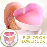 LOVELO®️ Explosion Flower Box 2-delig HART - Luxe Geschenkdoos - Flowerbox - Giftbox - Explosion Box - Roze - Exclusief Rozen