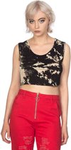 Banned Crop top -XL- TIE DYE CROP VEST Zwart