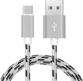 All Round Products USB-A naar USB-C 2m - Tijger patroon Grijs/Zwart oplaad kabel