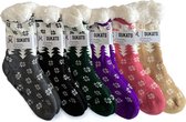 Sukats® Huissokken - Homesocks - 6 Paar - Maat 41-46 - Anti-Slip - Fluffy - Heren Huissokken - Variant 102