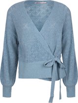 Esqualo Ajour overslag sweater - provincial blue - maat S (36)