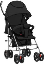 2-in-1 opvouwbare kinderwagen/buggy zwart staal