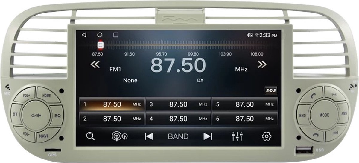 CarPlay Fiat 500 2007-2015 6+128GB Android 10 navigatie en multimediasysteem Beige Bluetooth USB WiFi Android Auto
