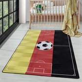 Tapis de enfants à poils courts Motif de football Allemagne Rouge