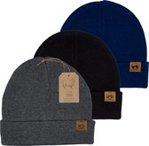 MowMow® | 3-pack Muts | MERINO | Beanie | One Size Fits All | Unisex | Volwassenen