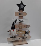 Sapin de Noël en bois nous vous souhaitons un joyeux Noël 47cm de haut