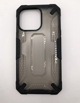 Premium Kwaliteit Hybride Armor Back cover case - Geschikt voor iPhone 13 Pro - Transparant achterkant / Zijkant Zwart